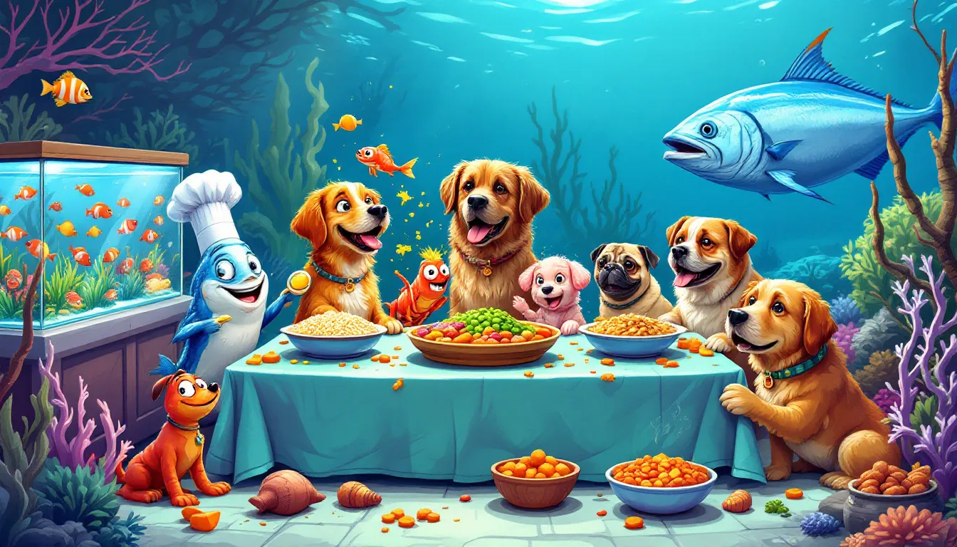 An assortment of fish and nutritional additives used in dog food.